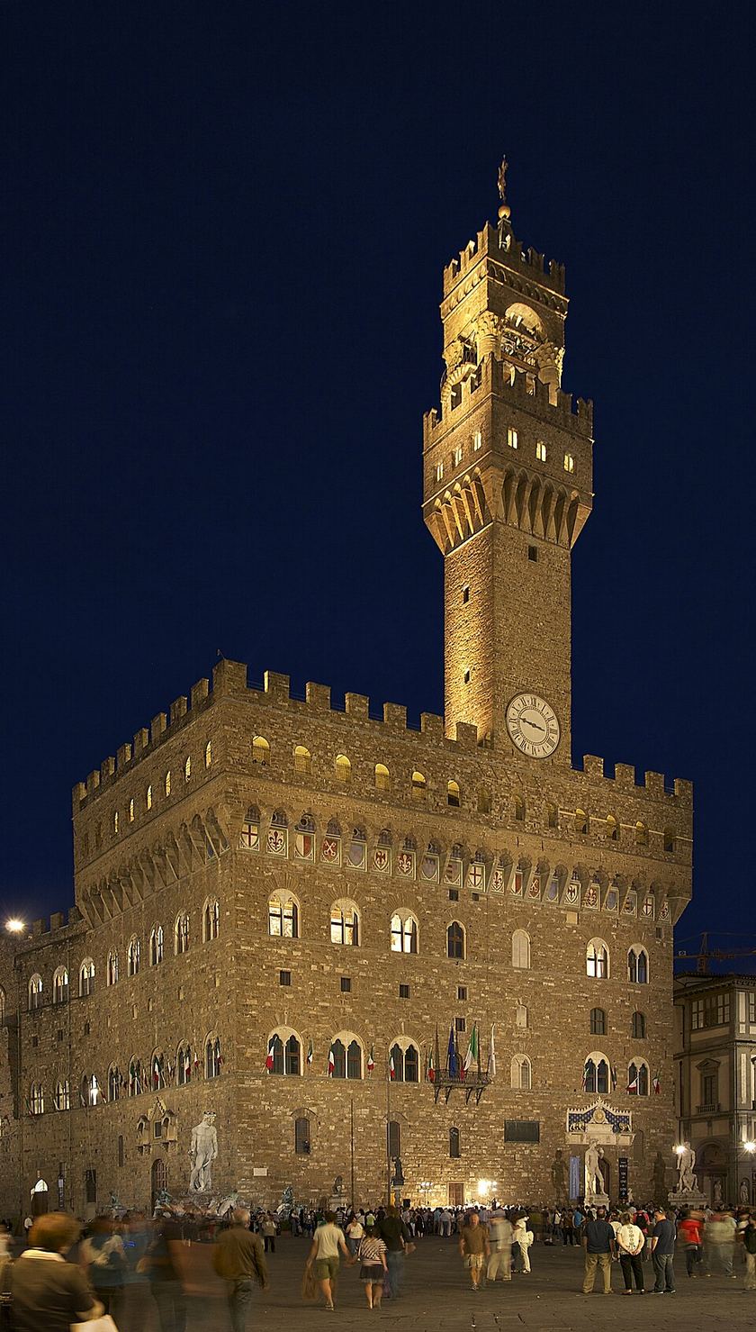 Palazzo Vecchio illuminated at night