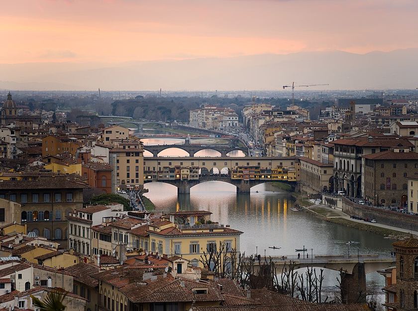 Ponte Vecchio at sunset from Piazzale Michelangelo