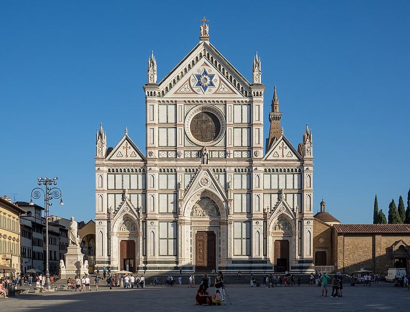Facade of Basilica di Santa Croce in Florence
