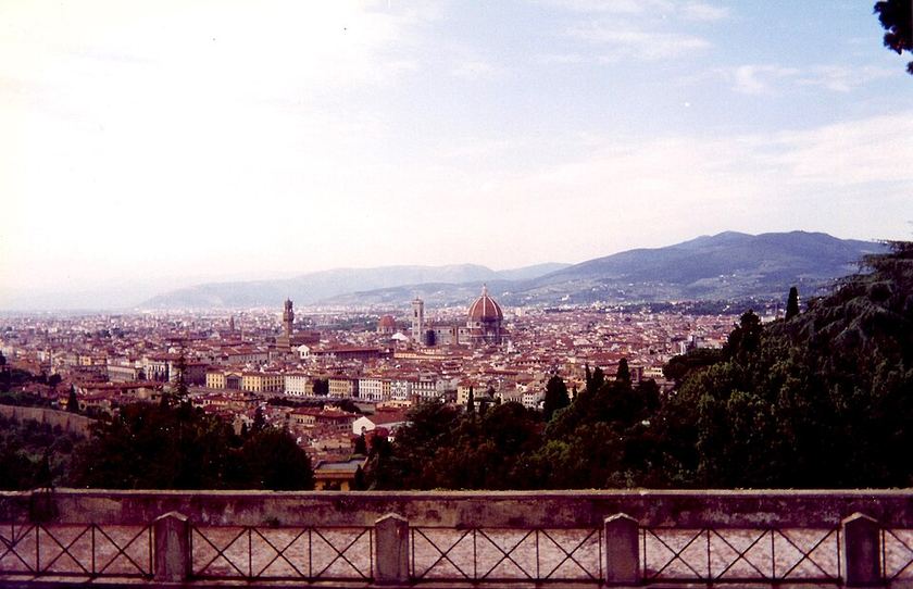 Duomo seen across Oltrarno rooftops